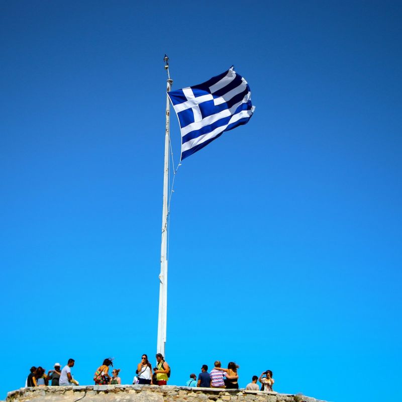 Greek flag blue skies | Greece in the Winter - Galleries, Museums, Culture, Athens to Peloponnese