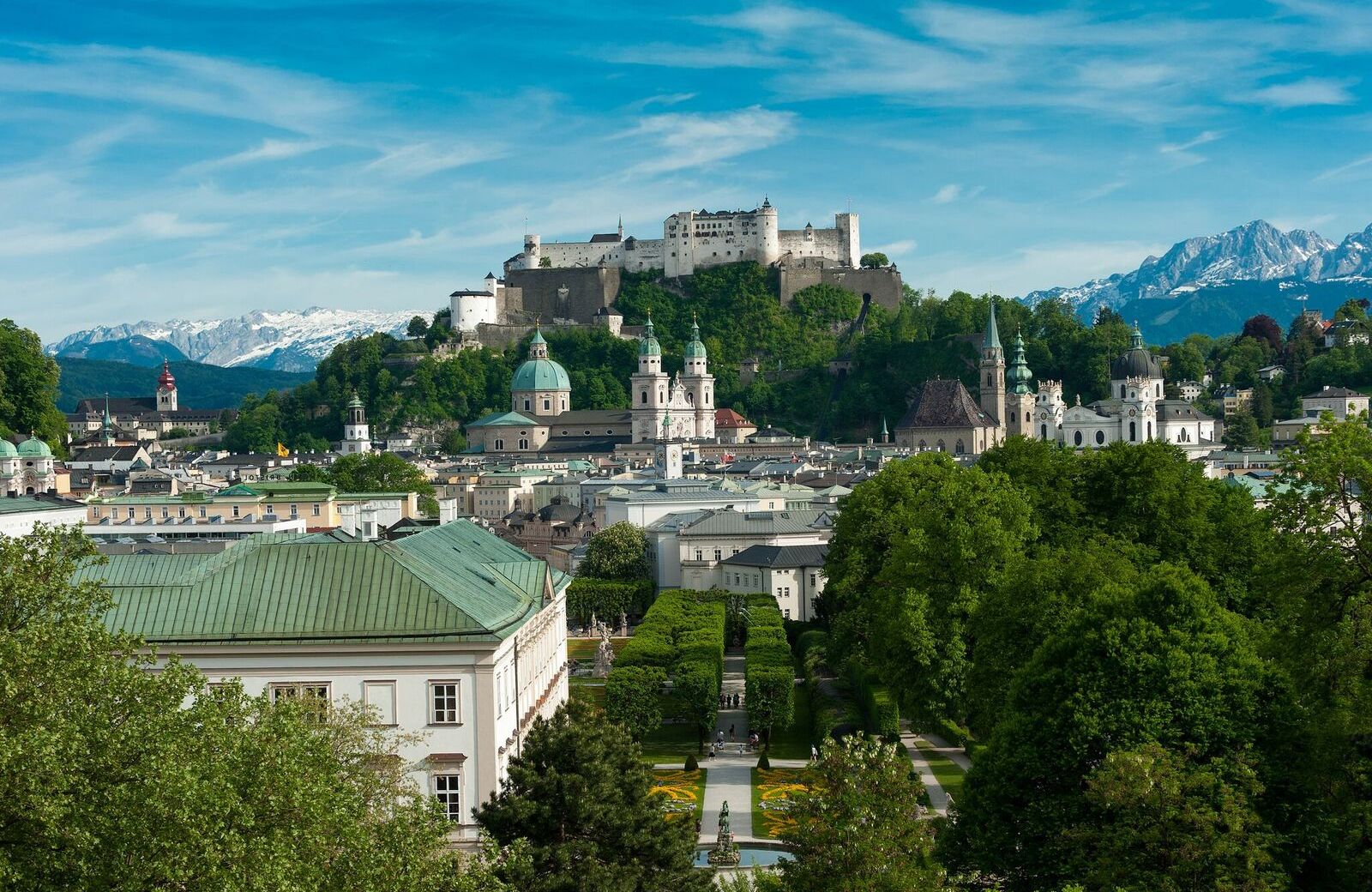 View of the castle above Salzburg, Austria.