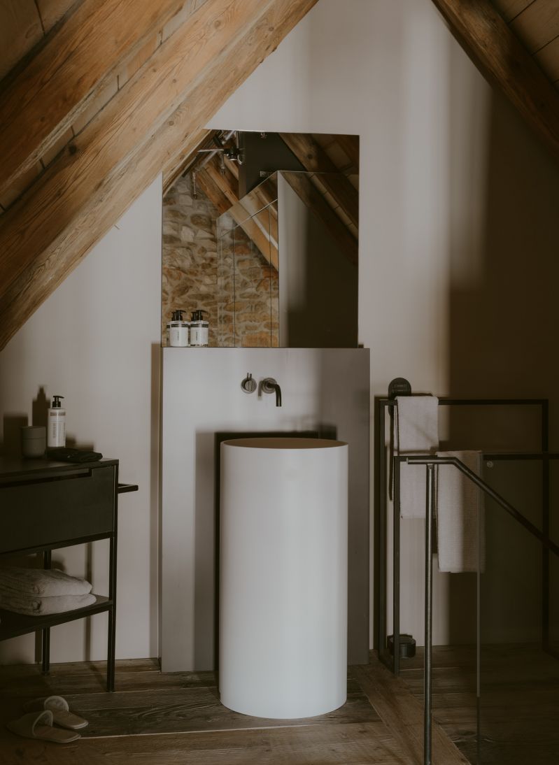 Antonio Lupi Xilox freestanding bathroom sinks, | 1280 Krone | Beautiful Design Hotels in Baden-Württemberg, Germany