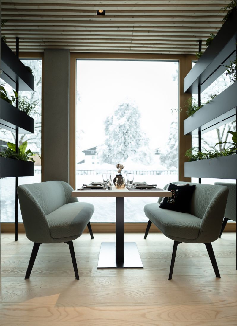 Seating with Panoramic Alpine View | Framing the vista | Amrai Suites | New Design Hotel in Schruns, Montafon, Vorarlberg Austria | The Aficionados