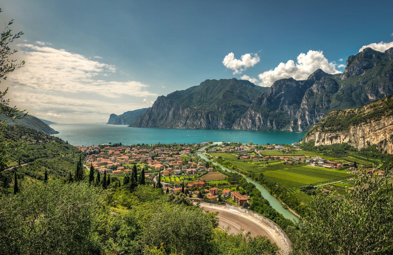 Lake Garda surrounded by the Arco Alps in Verona & Trento, Italy 