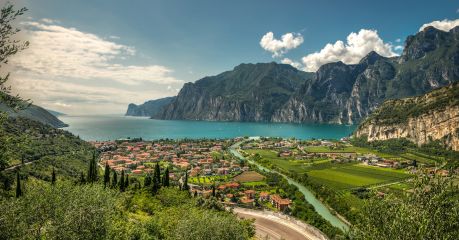 Lake Garda surrounded by the Arco Alps in Verona & Trento, Italy 