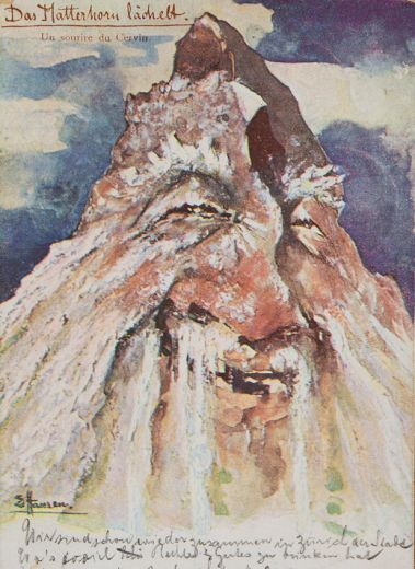 Emil Nolde Bergpostkarten Das Matterhorn lächelt,  Brig, Switzerland, art