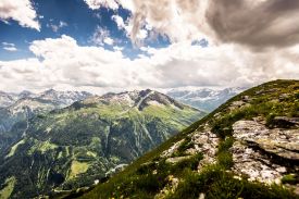 Arial photograph of Stubnerkogel, Hohe Tauern, Bad Gastein, the alps in Austria