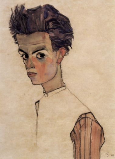 Egon Schiele, self portrait, Vienna Austria, art work