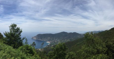 Arial views of the Ligurian Coast and Cinque Terre on the Italian Riviera.