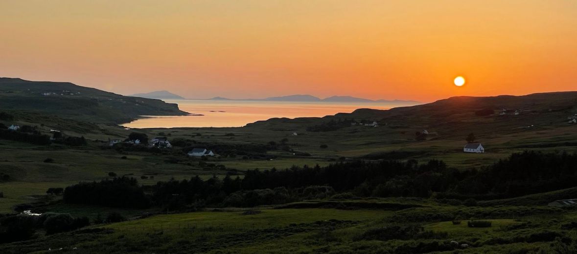 Sunset in Scotland from The West Nest Skye | Design Holiday Home in Scotland | The Aficionados