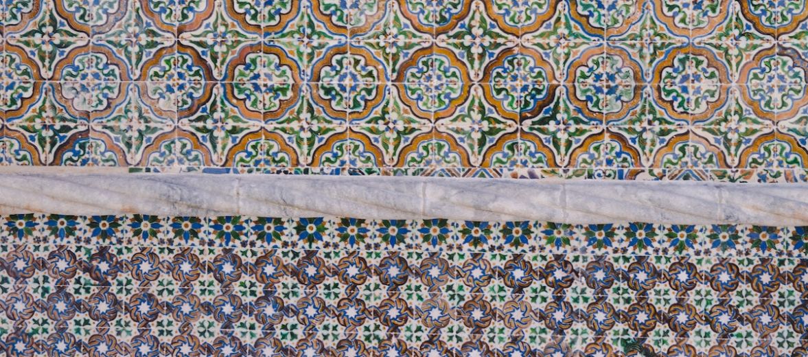 Lisbon azulejo tiles, Portugal, blue and white classics of Lisboa. 