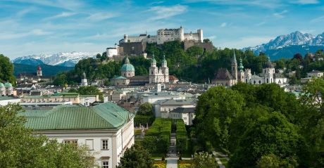 View of the castle above Salzburg, Austria.
