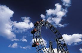 Riesenrad/ Fun wheel over Vienna, Austria 